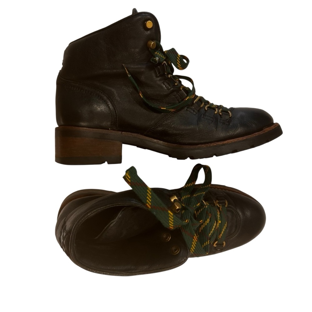 Frye Alta Hiker Womens Ankle Leather Boots‎ SZ 9M black Combat Western steampunk - Picture 15 of 16